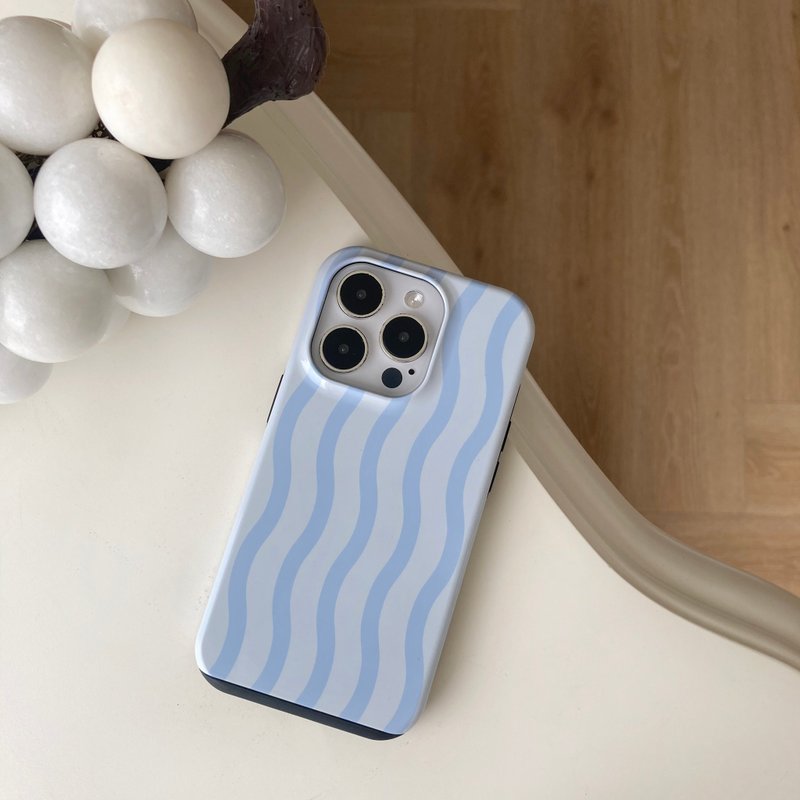 【FITZORY】Geometric Series - Blue Wave | iPhone case - เคส/ซองมือถือ - พลาสติก สีน้ำเงิน