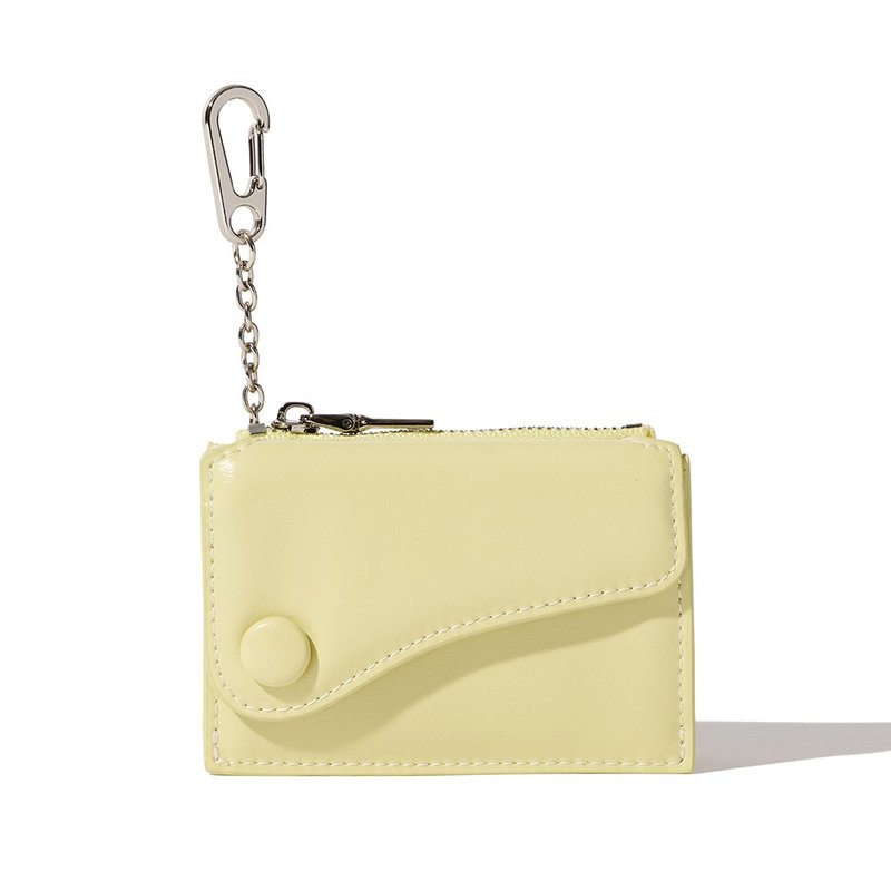 DOT Saddle Keyring Coin & Card Wallets pale lemon - 錢包/皮夾/長短夾 - 真皮 黃色