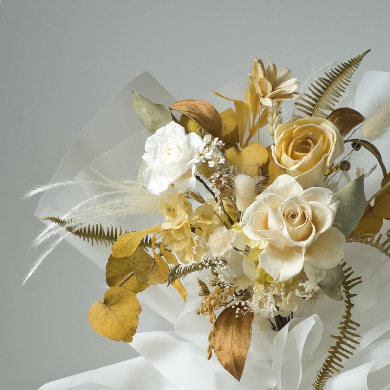 Autumn Whispers Series -Autumn Reed Preserved Flower Bouquet - Dried Flowers & Bouquets - Plants & Flowers Yellow