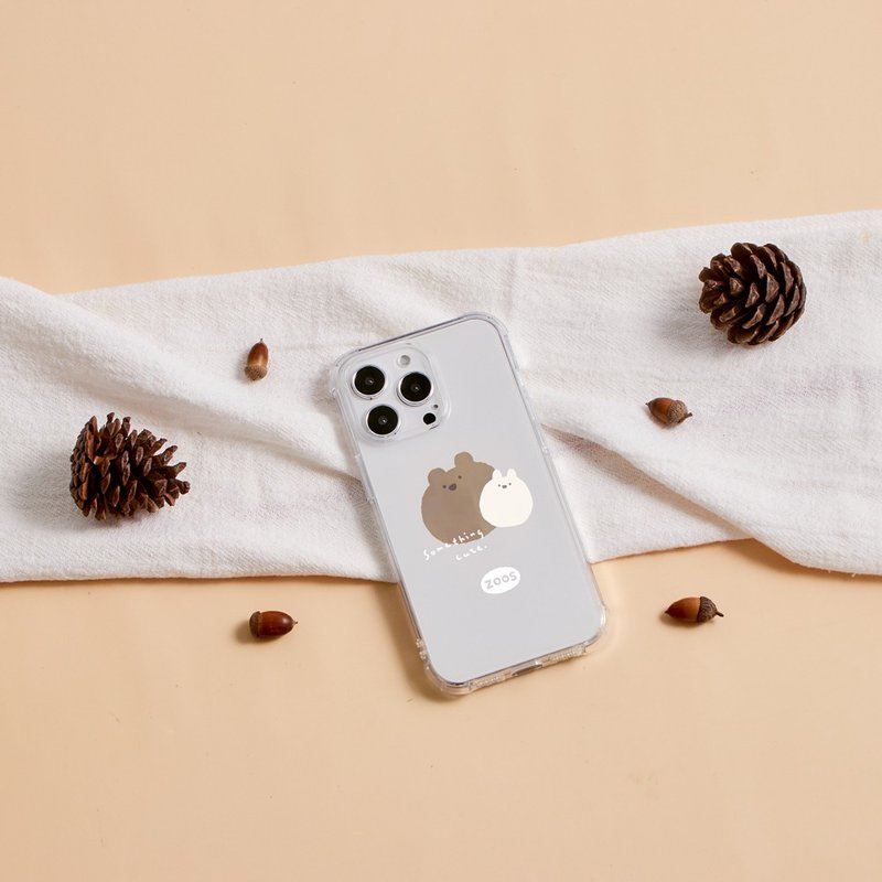 Come Some Animals Yuanyuan Rabbit and Bear Full Airbag Drop-Resistant iPhone Case - เคส/ซองมือถือ - พลาสติก สีใส