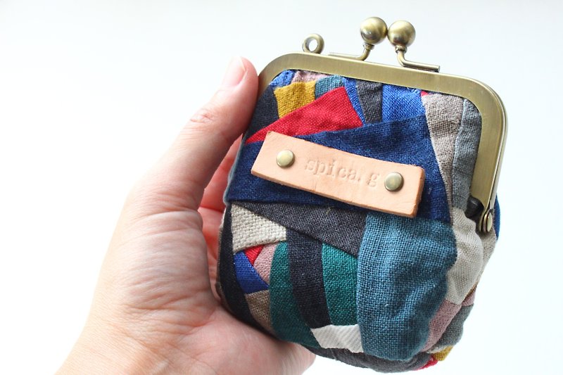 A purse  Coin case  Linen patchwork. - Coin Purses - Cotton & Hemp 