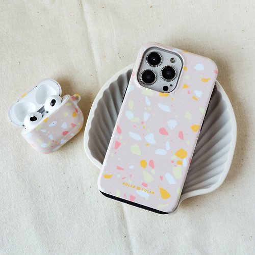 POLAR POLAR 【客製化】米色水磨石 iPhone 15 Pro 14 13 12 MagSafe 手機殼