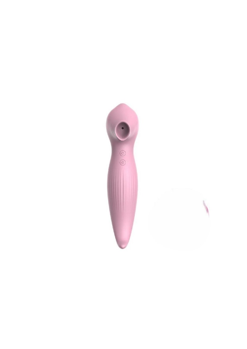 Haima 3X8 segment sucking frequency conversion waterproof silent sucking breast massage stick love powder/smart powder - Adult Products - Silicone Pink