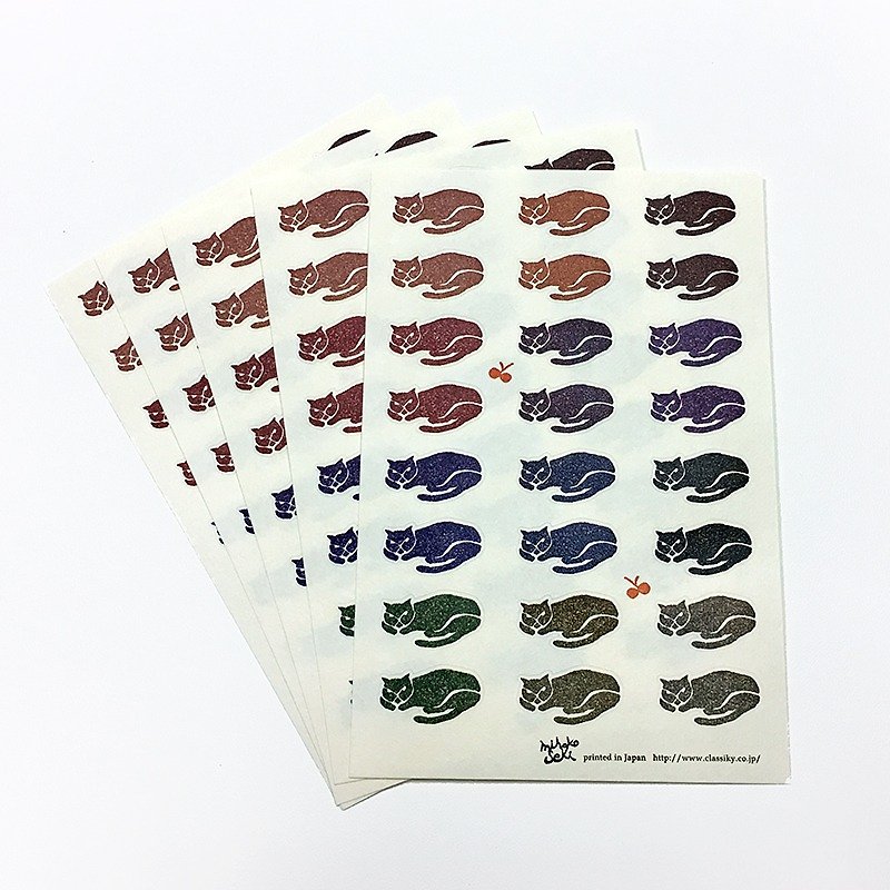 Classiky x Mihoko Seki Small Seal【Sleeping Cat (45333-04)】 - สติกเกอร์ - กระดาษ หลากหลายสี