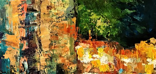古代都市の夜手描きの油絵の作成ぶら下げ絵画壁画装飾絵画背景壁画ヨーロッパの油絵 セット割引 ヨーロッパ絵画油絵油彩画手書き制作品 絵画/タペストリ