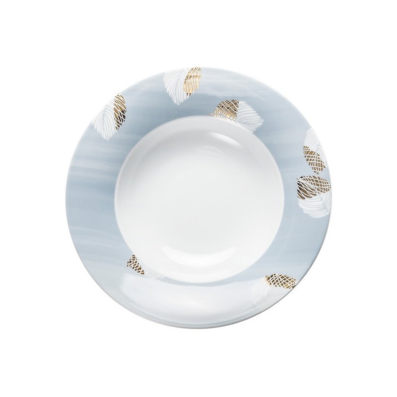 Dîner Magic Grip soup plate 24 cm Leaf of Gold - Plates & Trays - Porcelain Gold