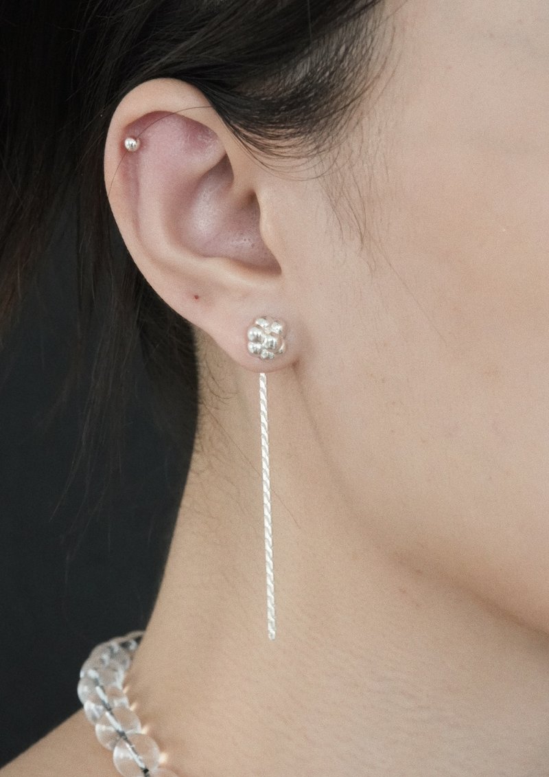 ME01- 葡萄球菌Staph Earring - 耳環/耳夾/耳骨夾 - 純銀 