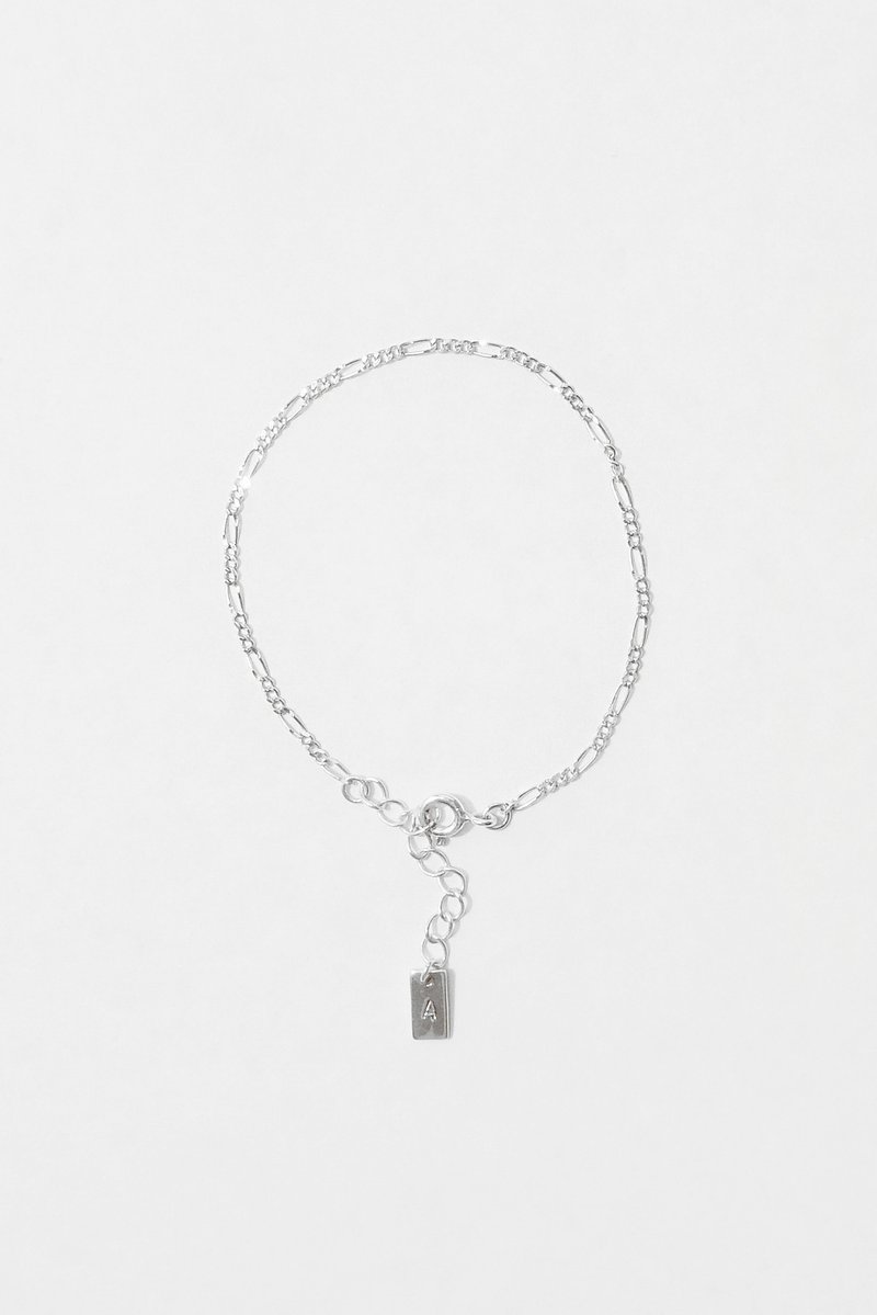 Name Tag Bracelet 字母小片片手鍊 七夕 情人節 聖誕 交換禮物 - 手鍊/手環 - 純銀 銀色