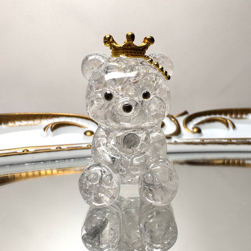 Stone|Natural white crystal Stone ornaments|White crystal bear model 07|Crystal glue resin - Other - Crystal White