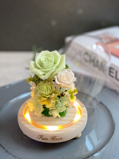 Fun Hsin 凍齡不凋花 玻璃盅 不凋花 乾燥花 小王子 夜燈 送禮 情人節禮物 生日禮物
