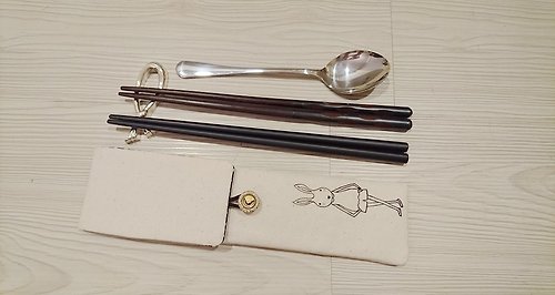 Cuckoo 布穀 環保餐具收納袋 筷子袋 組合筷專用 手繪兔子小姐款