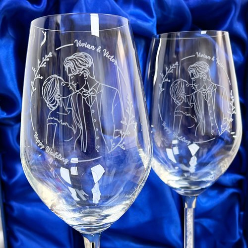 Cheers Customized Italian Crystal Champagne Glasses Gift Box Set of Pairs -  Shop rsingboutiqueco Bar Glasses & Drinkware - Pinkoi