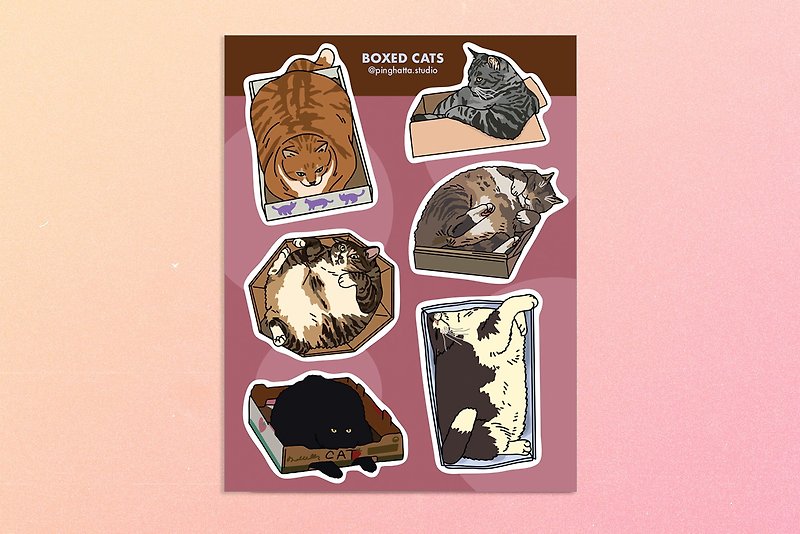 Sticker Sheets - Cat in the Box - 貼紙 - 塑膠 