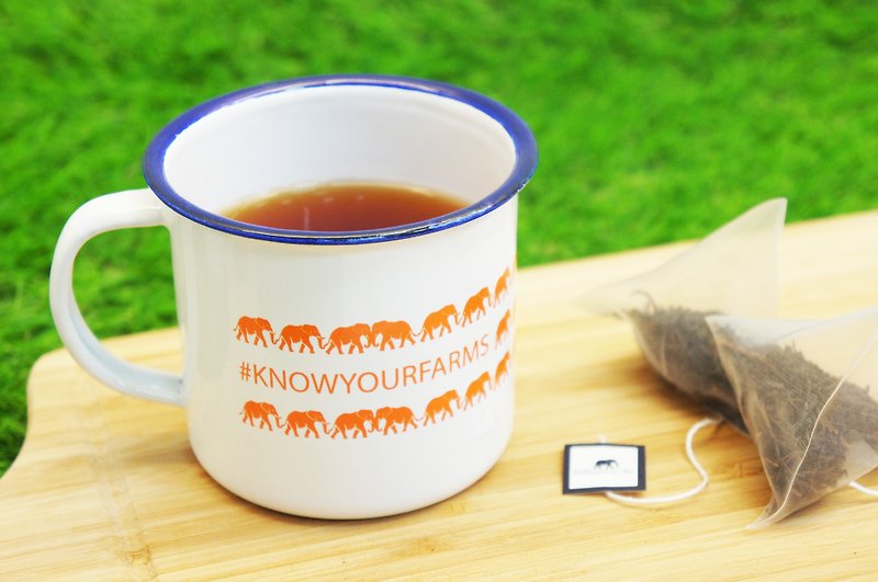 [Last] #KNOWYOURFARMS Orange Elephant Steel Cup (Enamel Cup/Mug)/With Bag - Mugs - Enamel Orange