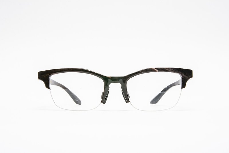 角眼鏡∣純粋な手作りの工芸品 - 眼鏡・フレーム - その他の素材 ブラック