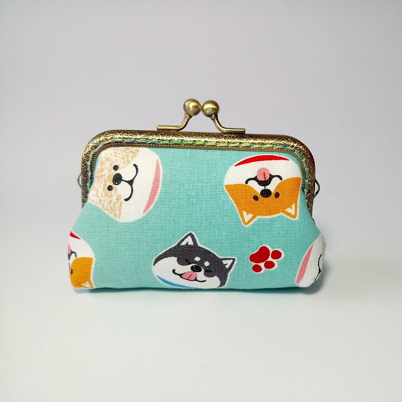 [You Chai Cute - Green] mouth gold bag purse clutch bag Christmas exchange gift New Year gift - กระเป๋าคลัทช์ - ผ้าฝ้าย/ผ้าลินิน สีเขียว