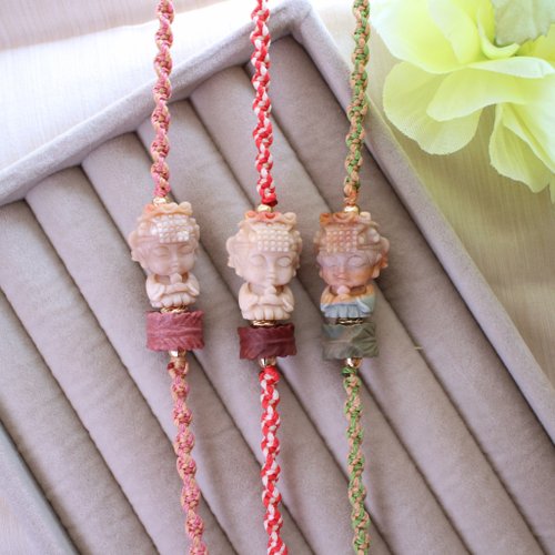 SixCats Accessories Six Cats 天然阿拉善 精雕媽祖 蠟繩編織 手環 禮物