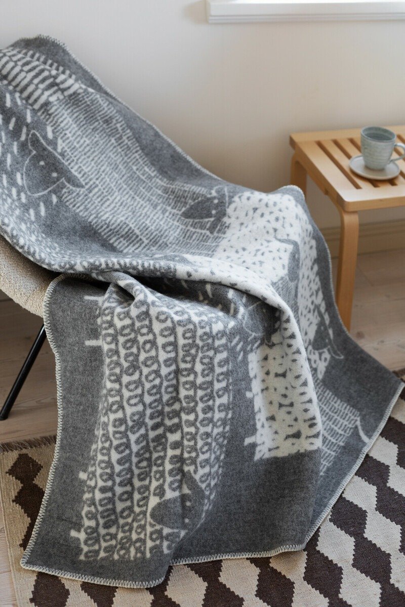 PÄKÄPÄÄT wool blanket (grey) - ผ้าห่ม - ขนแกะ สีเทา