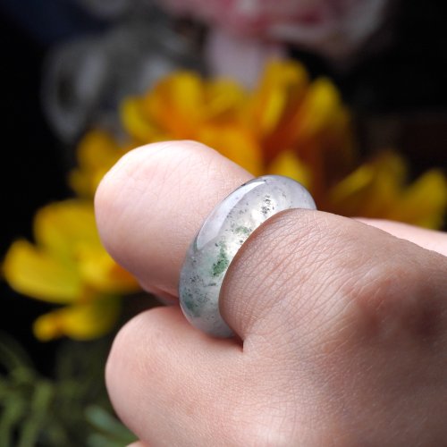 瓔珞珠寶盒 E.L.Jewelry Box 玻璃種飄花翡翠戒指戒圈 | 國際10圍 | 天然緬甸玉翡翠A貨 | 送禮