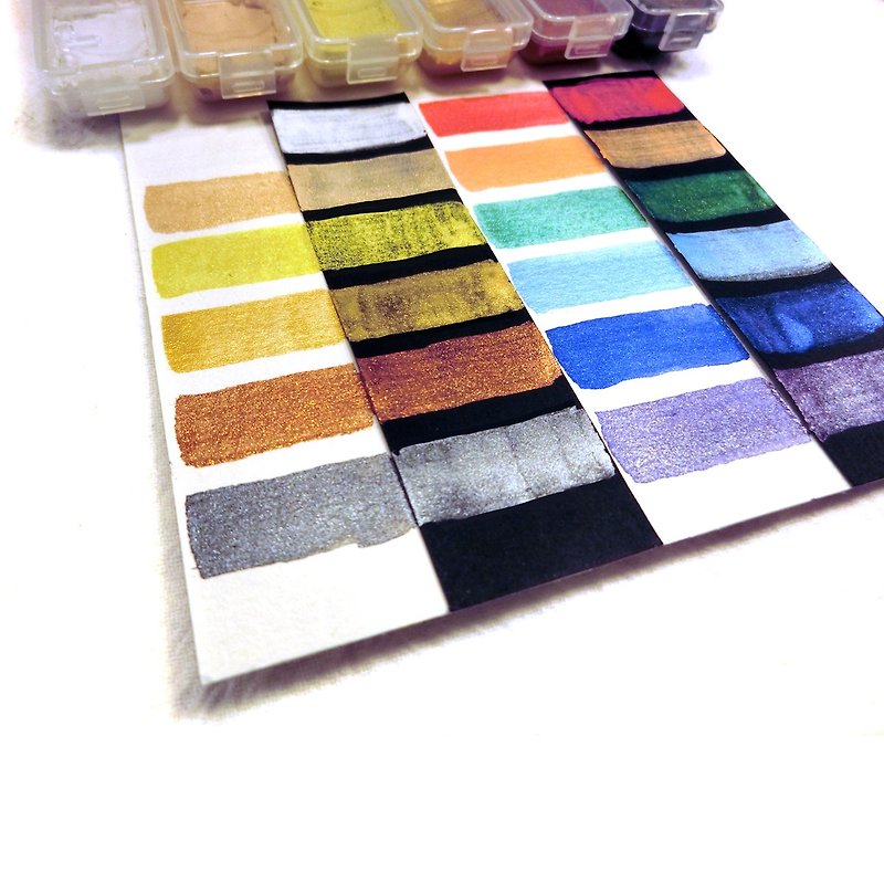 Handmade pearlescent opaque watercolor set - อื่นๆ - สี หลากหลายสี