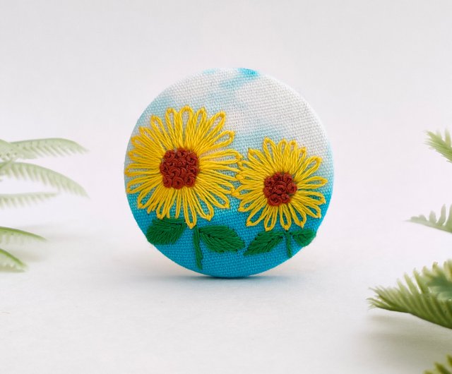 ブルーシェルとひまわりのくじらレジンヘアゴム ひまわりとシェル入り