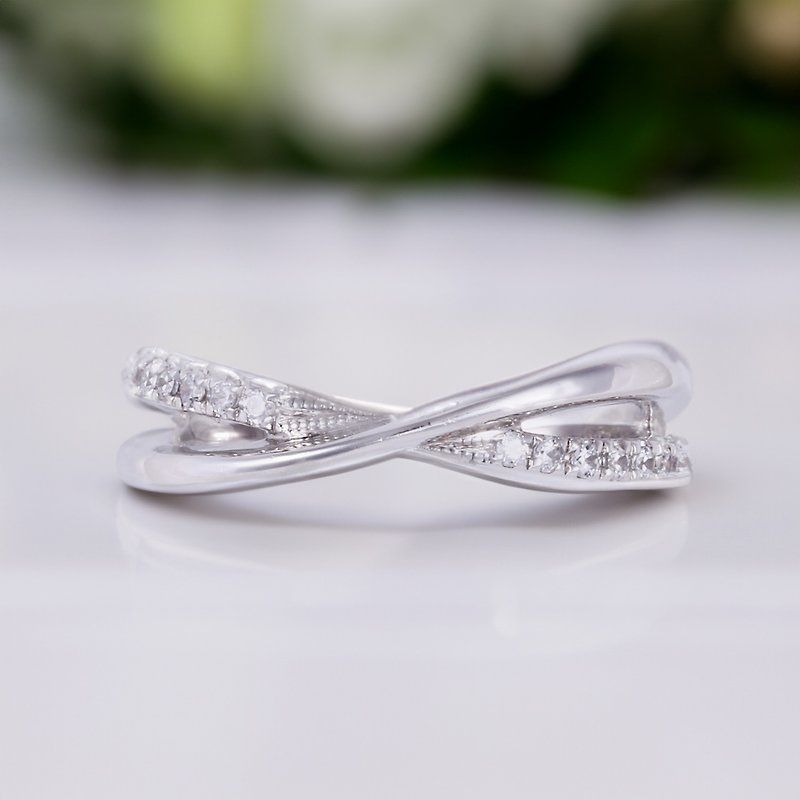 18K white gold Cruz diamond ring - Couples' Rings - Precious Metals Silver