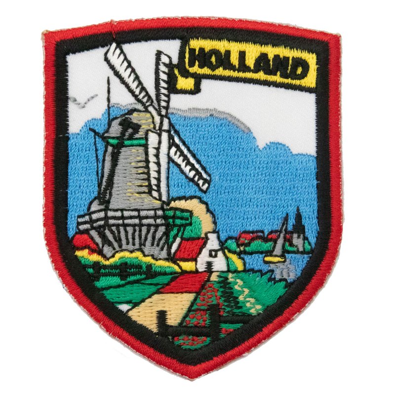 The Netherlands Windmill Embroidery Patch The Netherlands Applique Shield Patch - เข็มกลัด/พิน - งานปัก หลากหลายสี