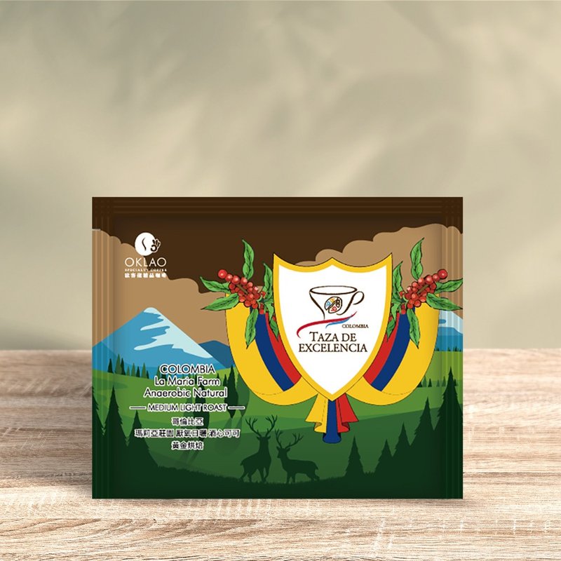 [Oukelao] Colombia Maria Estate Anaerobic Sun-Dried Wine Cocoa Ear Bags (5 pieces) - Coffee - Fresh Ingredients Orange