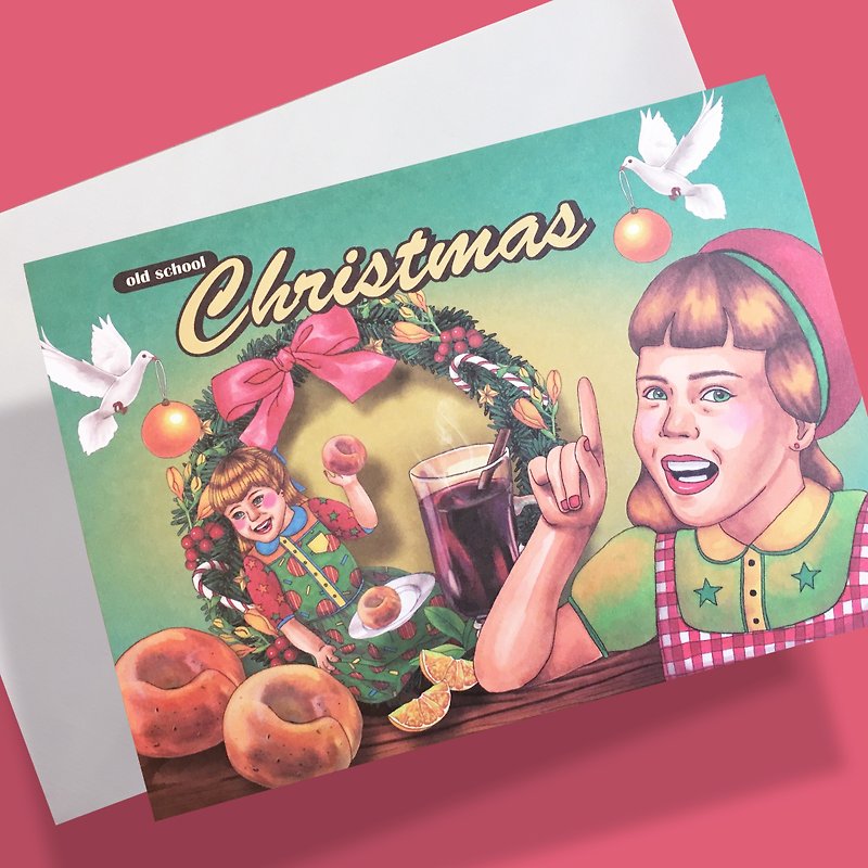 Warm Christmas postcard - การ์ด/โปสการ์ด - กระดาษ สีเขียว