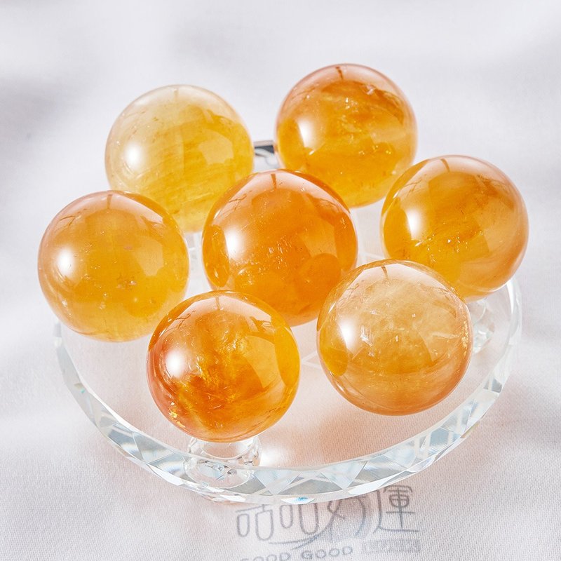 Natural Citrine Seven-Star 12cm - (Consecration included) Bring Fortune - ของวางตกแต่ง - วัสดุอื่นๆ สีส้ม