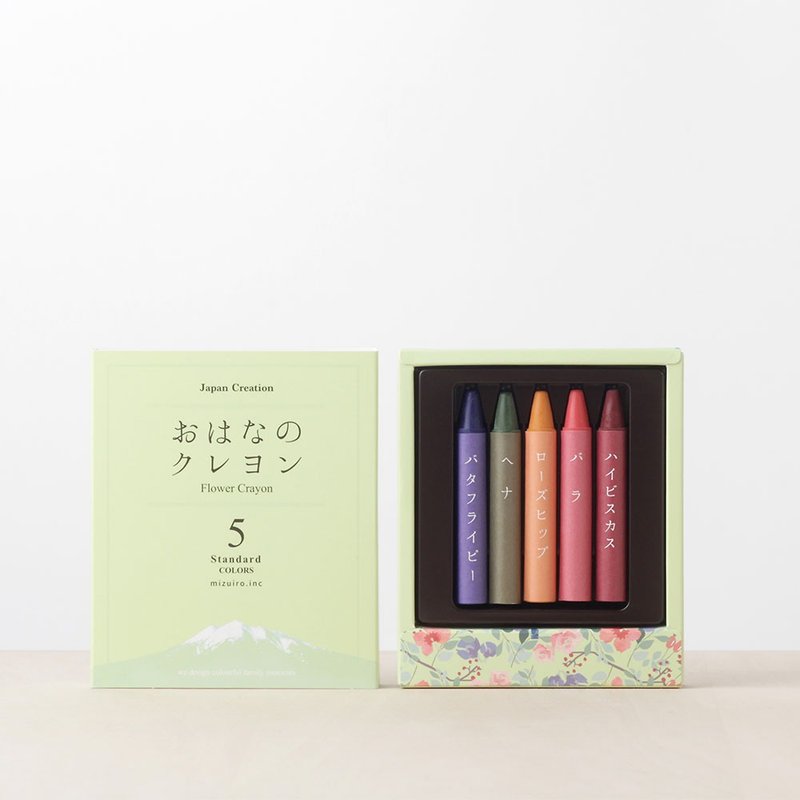 【mizuiro】日本花草製無毒環保蠟筆 (5 色) - 兒童繪本/故事書 - 植物．花 多色