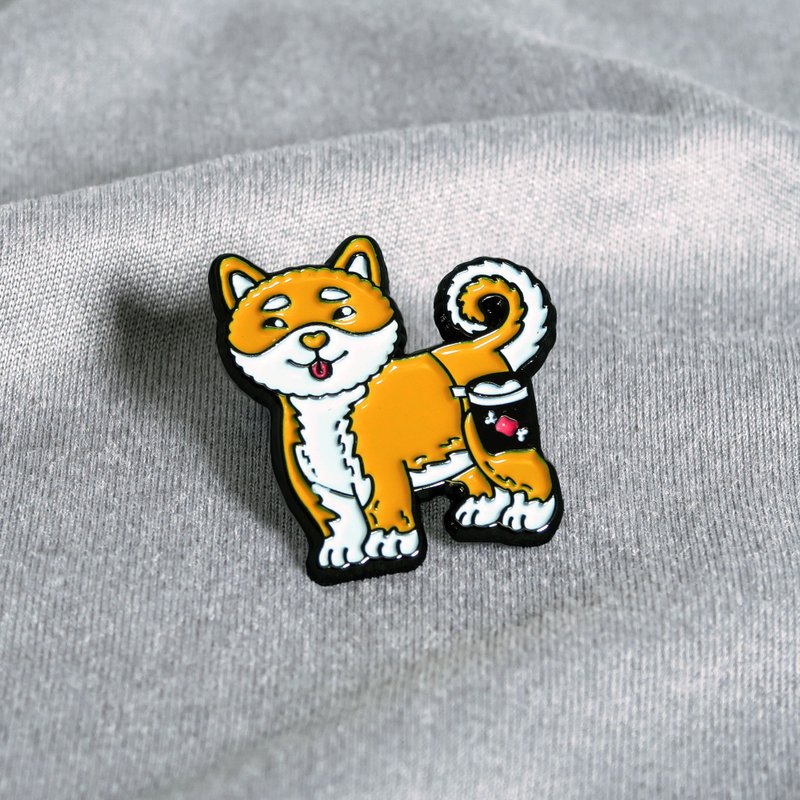 Shortbeta Shina Inu Enamel Pin – Gift for Climbers and Boulderers – 攀岩針 – 등반 - 徽章/別針 - 其他金屬 多色