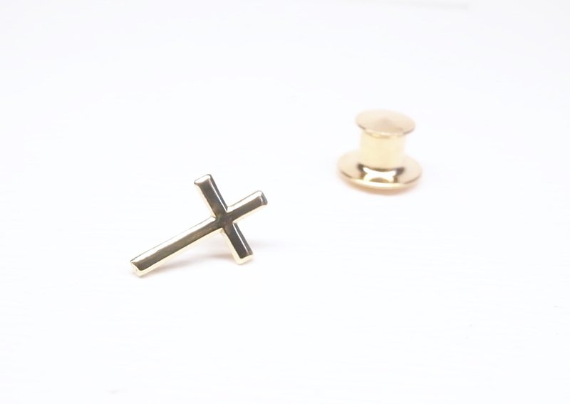 Er Mao Silver[small cross brooch] Silver or gold - Brooches - Other Metals Silver