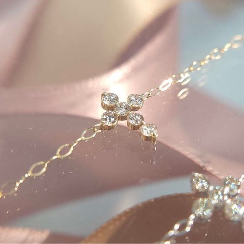 Everyday is a Gift 手作工作室 日本製 15分真鑽 18k 白k金/黃k金 小十字架項鍊 cross情人節