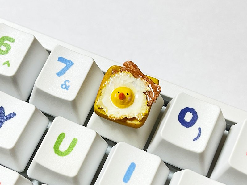 Keycap Egg Wtih Bacon Toast - Computer Accessories - Clay Multicolor