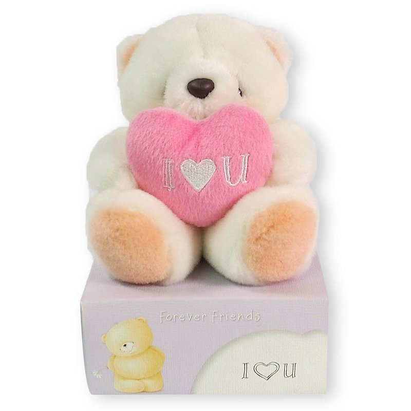 FF 4.5 inch hair / pink heart polar bear [Valentine's Day] - Stuffed Dolls & Figurines - Other Materials White