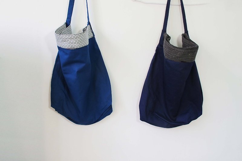 Wahr_ blue canvas bag / shoulder bag - Messenger Bags & Sling Bags - Other Materials Blue