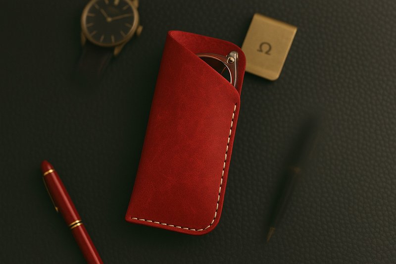 Glasses Case, Genuine Leather Sunglasses Case, Leather Case for Glasses - 眼鏡盒/眼鏡布 - 其他材質 