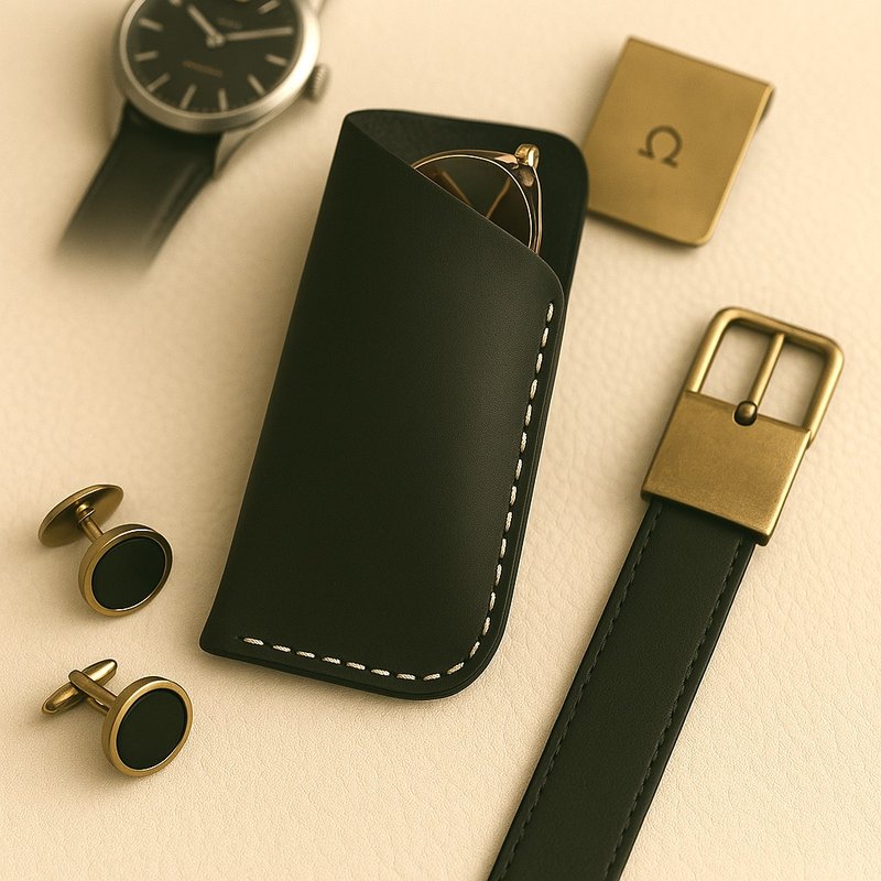 Genuine Leather Sunglasses Case, Glasses Case, Leather Case for Glasses - 擺飾/家飾品 - 其他材質 