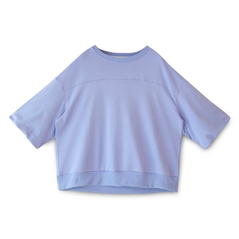 【Simply Yours】Pengxiu Heavy University T Blue Purple F - Women's T-Shirts - Cotton & Hemp Blue