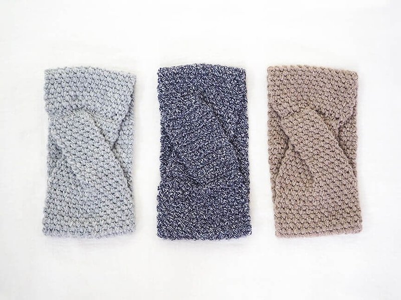 knit cross hair band - 髮夾/髮飾 - 紙 白色