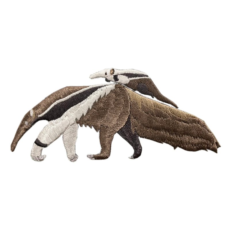 Novigo Endangered Animals Iron-On Embroidery/Giant Anteater - เข็มกลัด/พิน - งานปัก 