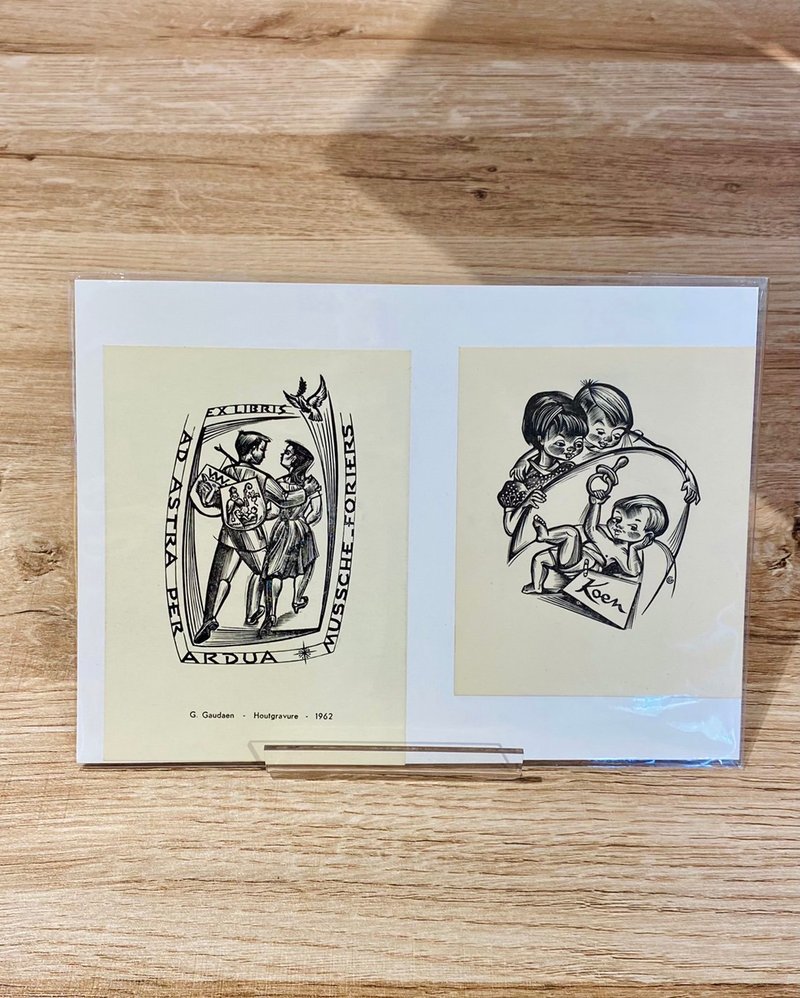 比利時藝術家 GAUDAEN, Gerard -慶祝誕與結婚雙賀卡_版畫 - 海報/掛畫/掛布 - 紙 白色