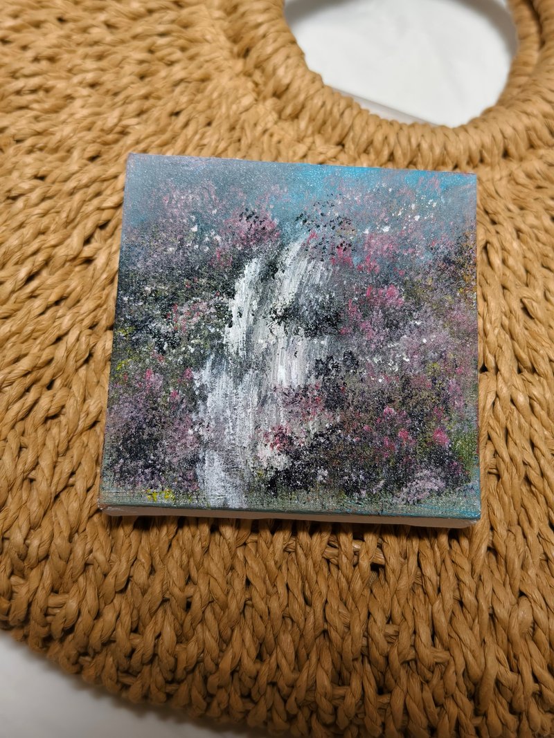 櫻花瀑布/無框畫/風景畫/遠觀畫/小尺寸掛畫/自然風物畫/原創畫 - 海報/掛畫/掛布 - 棉．麻 