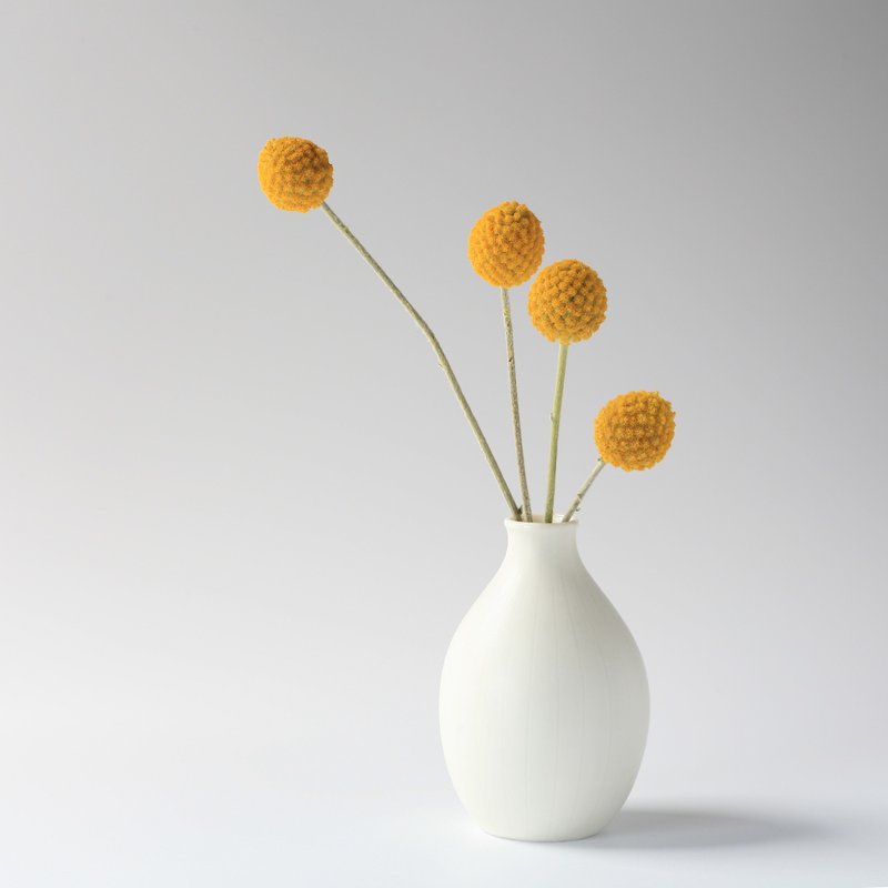 白い磁器の丸い一輪挿し - 花瓶/花器 - 瓷 白色