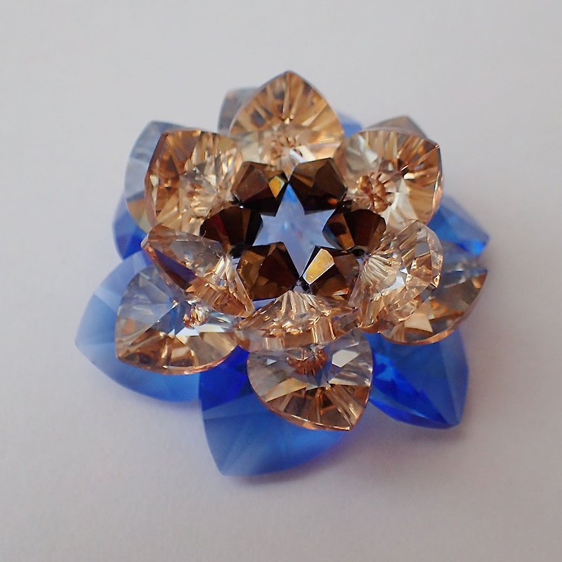 蓮花 擺件 SWAROVSKI ELEMENTS(施華洛世奇元素) - 擺飾/家飾品 - 玻璃 藍色