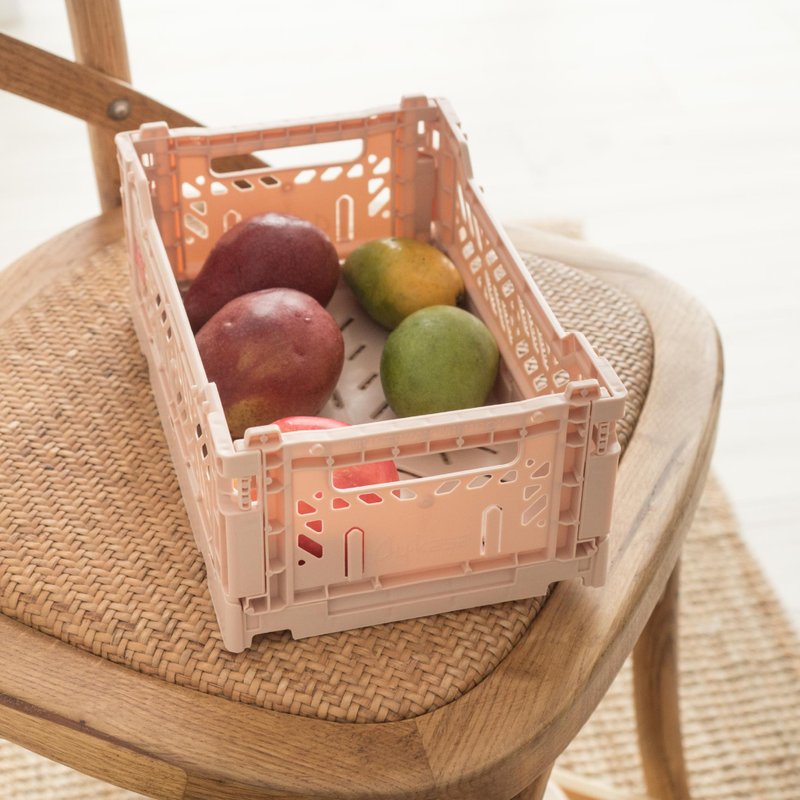 土耳其Aykasa折疊收納籃(S)-奶茶色 - 居家收納/收納盒/儲物盒 - 塑膠 粉紅色