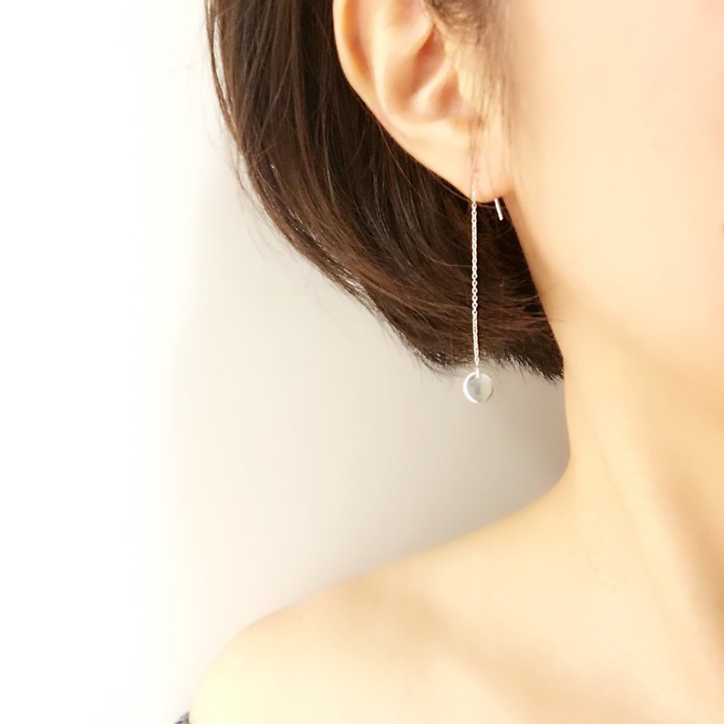 Minimalist Planetary Ear Chain S925 Sterling Silver Earrings Allergy Free - Earrings & Clip-ons - Sterling Silver Silver