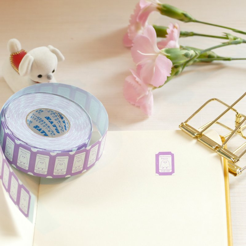 Hand Labeller Sticker Party Ticket Ghost - สติกเกอร์ - กระดาษ สีม่วง