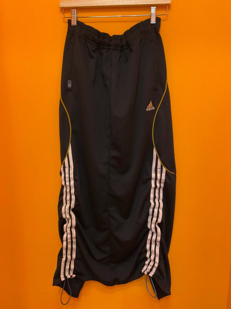 REGETHER Vintage modified drawstring sports long skirt-adidas - กระโปรง - ผ้าฝ้าย/ผ้าลินิน สีดำ